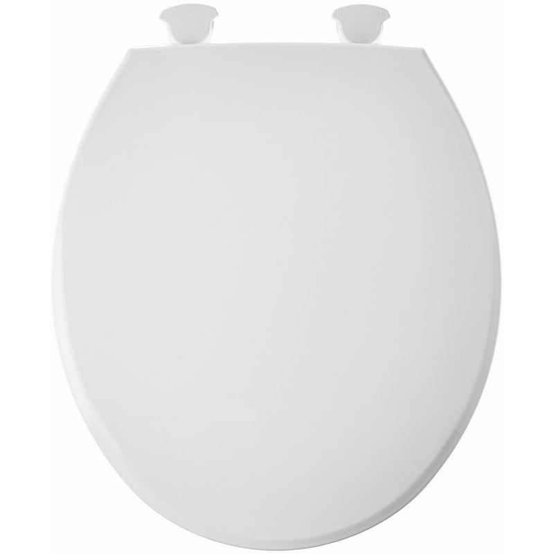 Bemis 800EC000 Plastic Round Toilet Seat with Easy Clean and Change Hinge, White