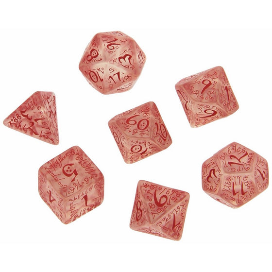 Q Workshop Elvish Dice Transparent/Red (7) Board Game