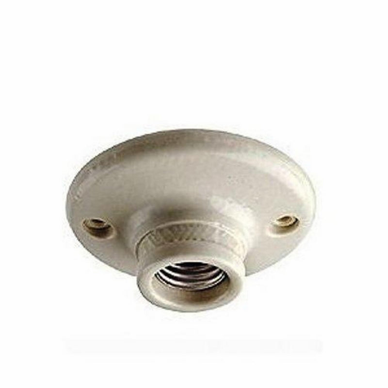 Leviton 9874 Porcelain Outlet Box Mount, Incandescent Ceiling Lampholder, Keyless, White