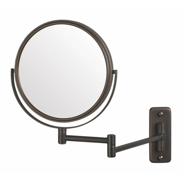 Jerdon JP7506BZ 8-Inch Wall Mount Makeup Mirror with 5x Magnification, Bronze Finish