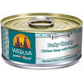 Weruva Classic Dog Food, Funky Chunky Chicken Soup with Chicken Breast & Pumpkin in Gravy, 5.5oz Can (Pack of 24)