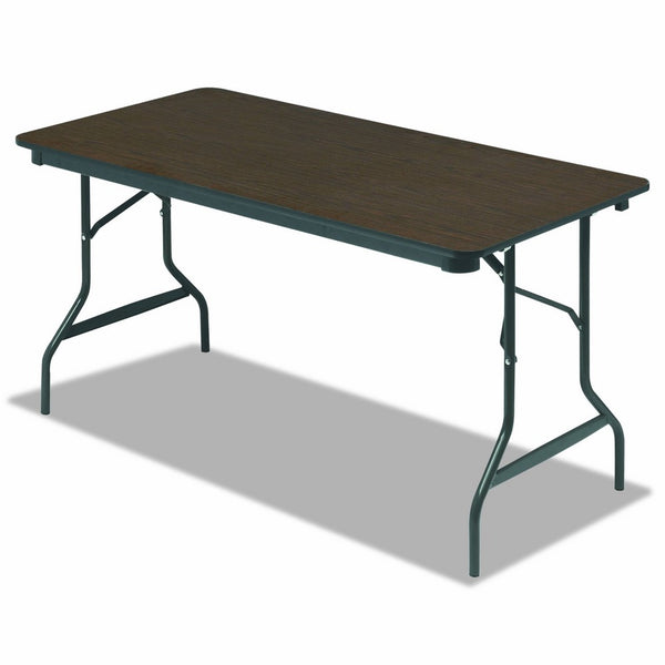 Iceberg ICE55314 Economy Wood Laminate Folding Table with Brown Steel Legs, 30" Length x 60" Width x 29" Height, Walnut