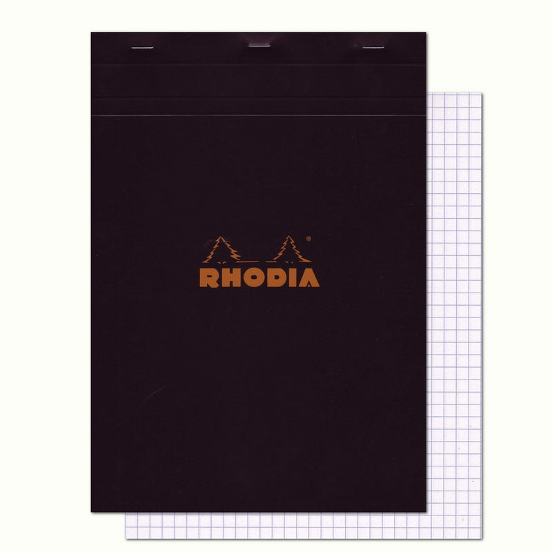Rhodia Staplebound Pad No.18 - A4 (8.25 x 11.75 inches), Graph, Black