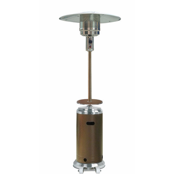 AZ Patio Heaters HLDS01-SSHGT Tall Stainless Steel Patio Heater with Table, 87-Inch, Hammered Bronze