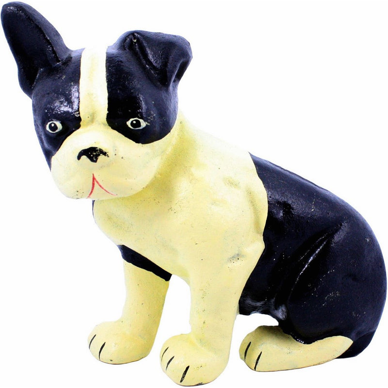 HomArt Cast Iron Lonnie the Boston Terrier Doorstop, Natural