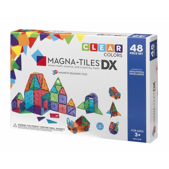 Magna-Tiles Clear Colors 48 Piece Deluxe Set