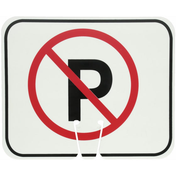 Cortina 03-550-NP ABS Plastic Traffic Cone Sign, Legend "NO PARKING", 11" Width x 13" Height, Black on White “