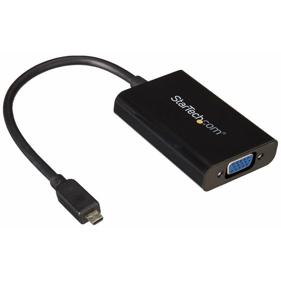 StarTech.com Micro HDMI to VGA Adapter Converter w/Audio for Smartphones/Ultrabooks/Tablets 1920x1080 - Micro HDMI Male to VGA Female