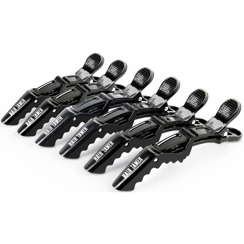 Hair Tamer Black Croc Hair Styling Clips, 6 Pack