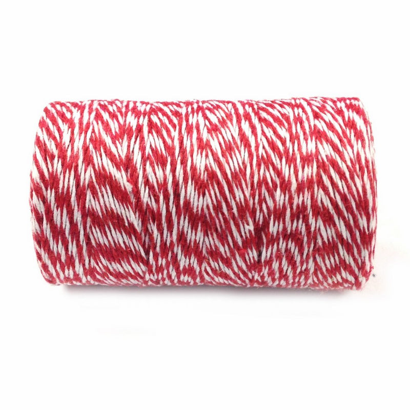 AllyDrew Cotton Baker's Twine 4ply (109yd/100m), Red/White