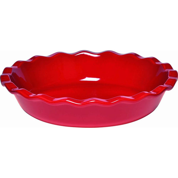 Emile Henry Made In France 9 Inch Pie Dish, Burgundy Red