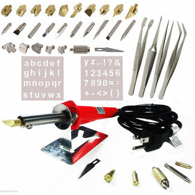 40PCS Wood Burning Pen Set Wood Burning Soldering Chiseled Tips Hot Blade Tweezer