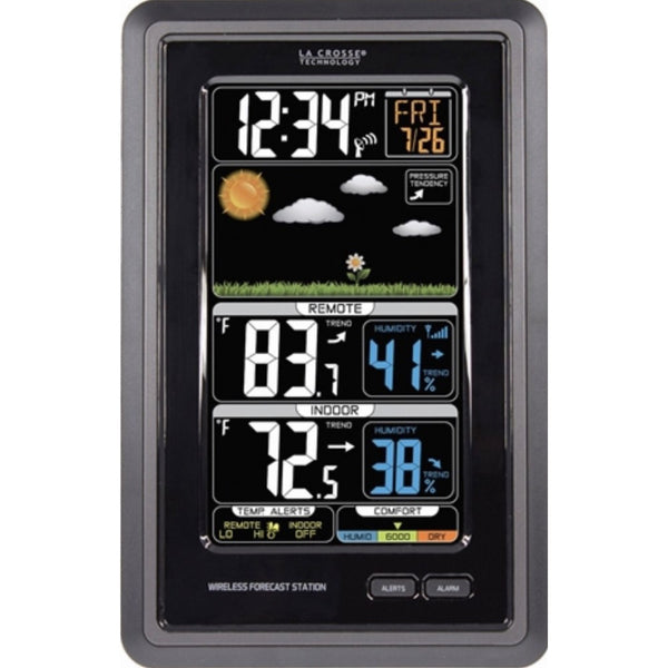 La Crosse Technology S88907 Vertical Wireless Color Forecast Station with Temperature Alerts