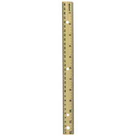 Westcott Hole Punched Wood Ruler English and Metric With Metal Edge, 12 Inches, 4 Packs