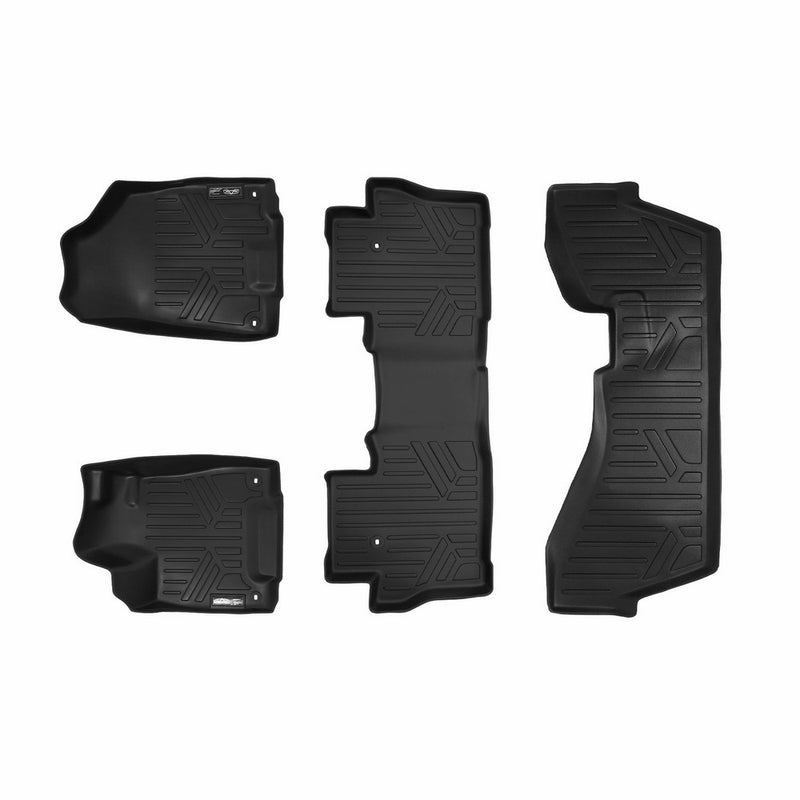 MAXFLOORMAT Floor Mats 3 Row Set Black for 2016-2018 Honda Pilot (No Elite Models)