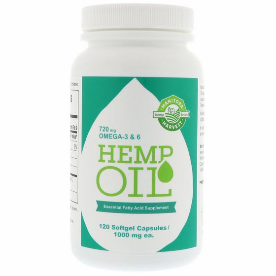 Manitoba Harvest Hemp Oil Soft Gels, 1000 mg; 120 Count