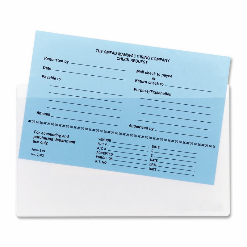 Smead 68185 Self-Adhesive Poly Pockets, Top Load, 9 x 5-9/16, Clear (Box of 100)