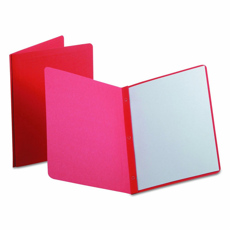 Oxford Panel And Border Report Covers, 100 Sheet Capacity, Letter, Red, 25/Box