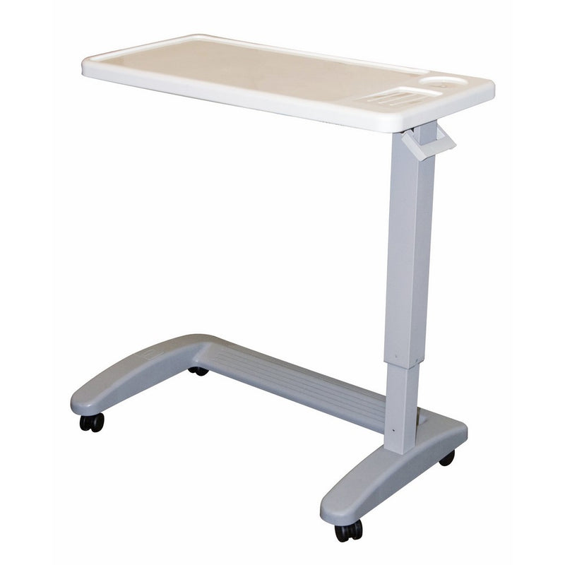 Carex Overbed Table, Flat Rolling Overbed Table with Adjustable Height, for Eating, Working, Reading or Computing