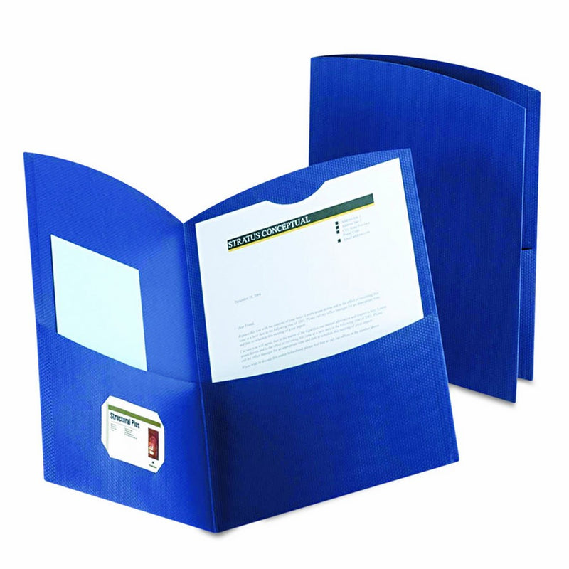 Esselte Contour 2-Pocket Folders, 100-Sheet Capacity, 8-1/2 x 11 Inches, 25 per Box, Dark Blue (ESS5062523)