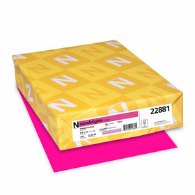 Astrobrights Colored Cardstock, 8.5” x 11”, 65 lb/176 gsm, Fireball Fuchsia, 250 Sheets (22881)