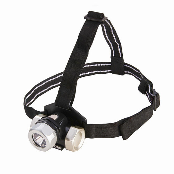 Dorcy 80-Lumen Weather Resistant Adjustable LED Headlight with Red and White Light Function, Silver (41-2091)