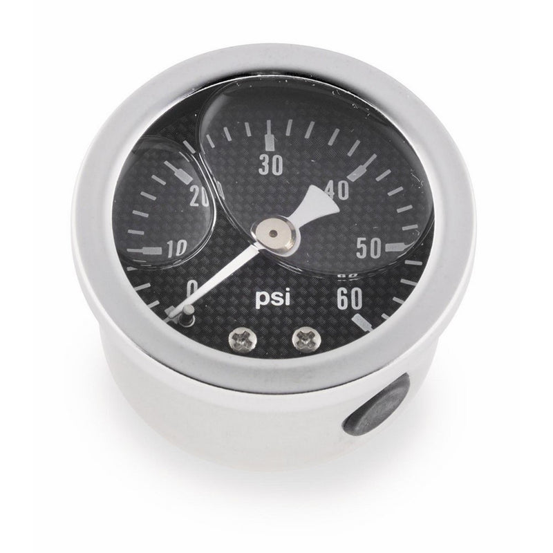 Bikers Choice Oil Pressure Gauge 0-60 PSI CRBN FBR for Harley