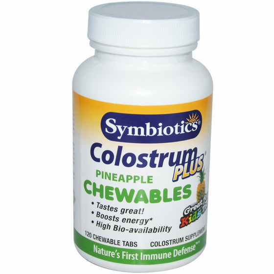 Symbiotics Colostrum Plus Chewables Pineapple Flavor 120 Chewable Tabs