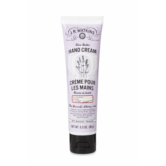 J.R. Watkins Hand Cream with Shea and Cocoa Butters, Lavender, 3.3 Ounce