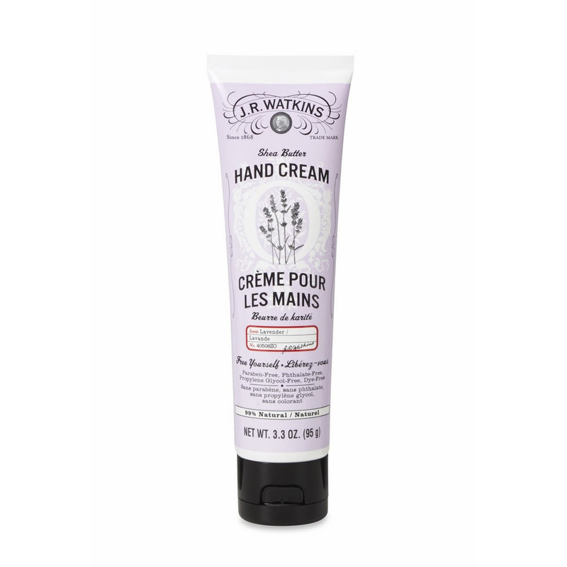 J.R. Watkins Hand Cream with Shea and Cocoa Butters, Lavender, 3.3 Ounce