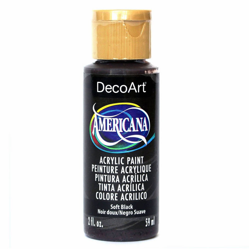 DecoArt Americana Acrylic Paint, 2-Ounce, Soft Black (DA155-3)