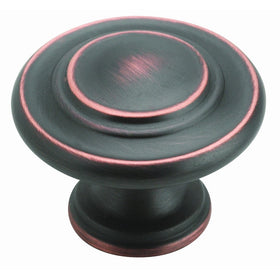 Amerock Inspirations 1-5/16 in (33 mm) Diameter Oil-Rubbed Bronze Cabinet Knob - 10 Pack
