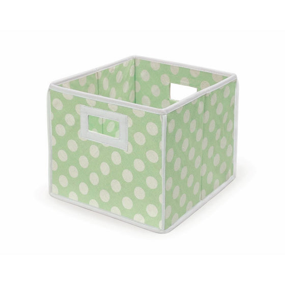 Badger Basket Folding Nursery Basket/Storage Cube, Sage Dot