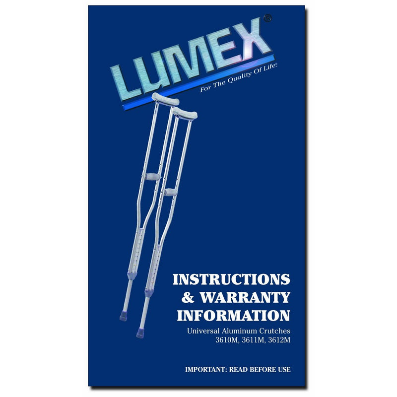 Lumex Universal Aluminum Adjustable Crutches, Adult, Latex-Free 3610LF-8