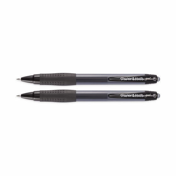 Paper Mate Gel Pens, Medium (0.7mm), Black, 2 Count