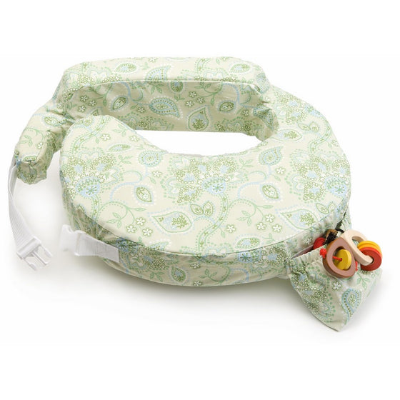 My Brest Friend Inflatable Travel Nursing Pillow – Maternity Breastfeeding Support, Green Paisley