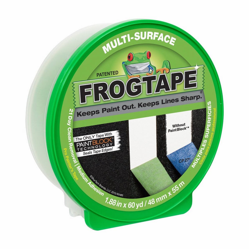 FrogTape 1358464 Multi-Surface Painting Tape, Green, 1.88-Inch x 60-Yard Roll