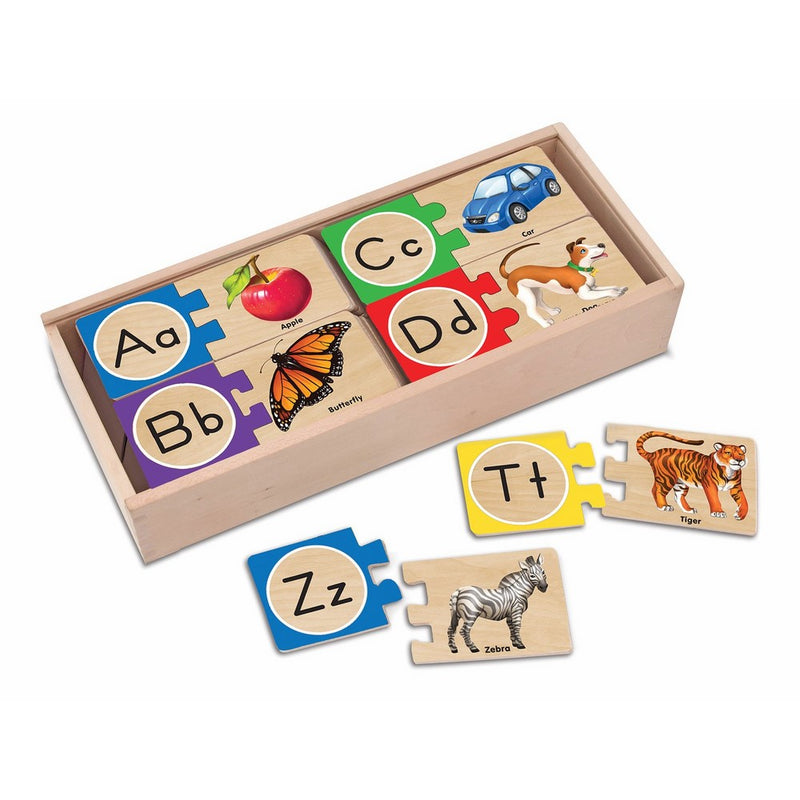 Melissa & Doug Self-Correcting Alphabet Wooden Puzzles With Storage Box (52 pcs)