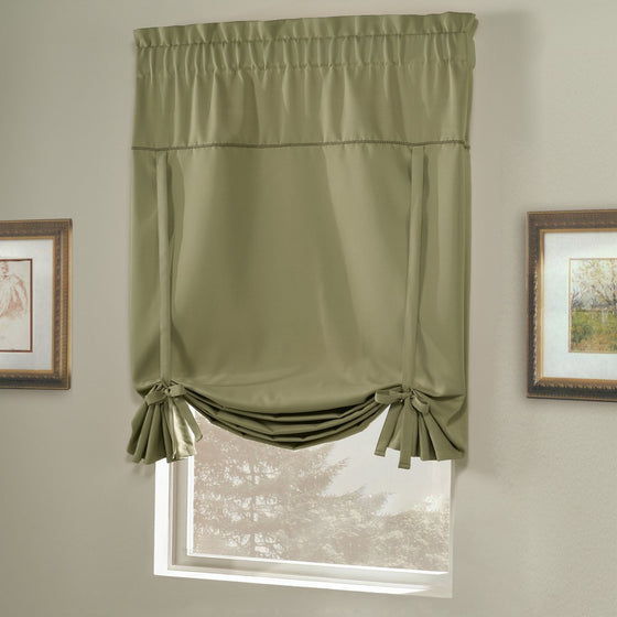 United Curtain Blackstone Blackout Tie Up Shade, 40 by 63-Inch, Sage