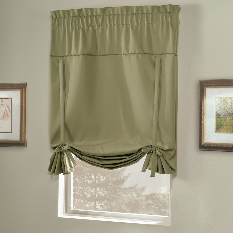 United Curtain Blackstone Blackout Tie Up Shade, 40 by 63-Inch, Sage