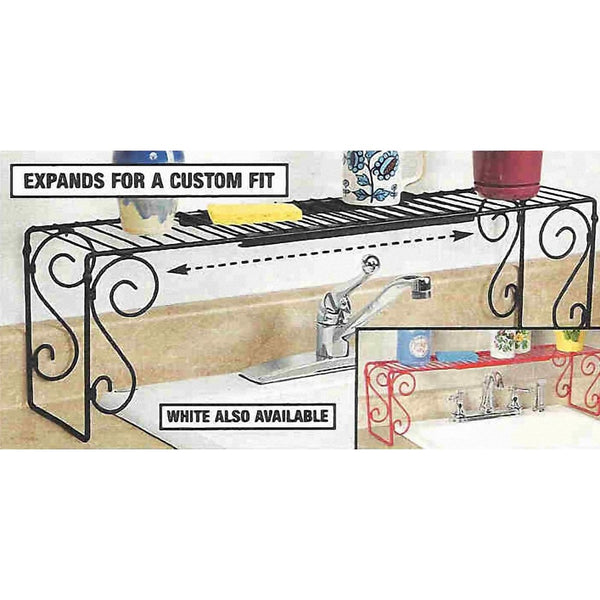 Expandable Scroll Metal Over The Sink Shelf - Black