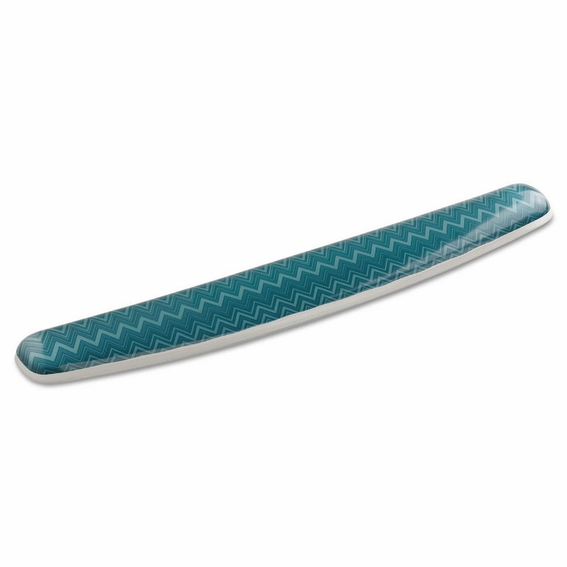 3M Gel Wrist Rest for Keyboards, Soothing Gel Comfort with Durable, Easy to Clean Cover, 18", Fun Chevron Design (WR308-GR)