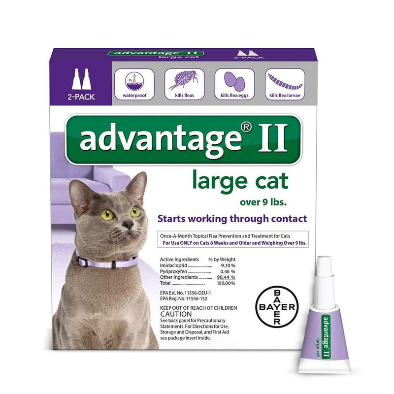 Bayer Advantage II Flea Prevention Large Cats, over 9 lbs, 2 doses