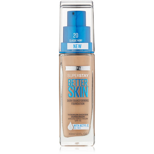 Maybelline Super Stay Better Skin Foundation, Classic Ivory, 1 fl. oz.