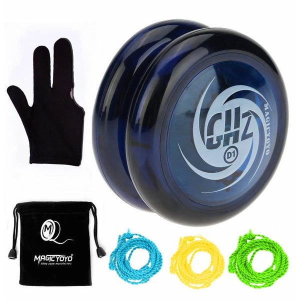 MAGICYOYO Looping Yoyo, 2A YoYo D1 Ghz Poly Carbonate Plastic Yo-yo Blue with Bonus Glove, Bag, 3 Replacement Yoyo Strings