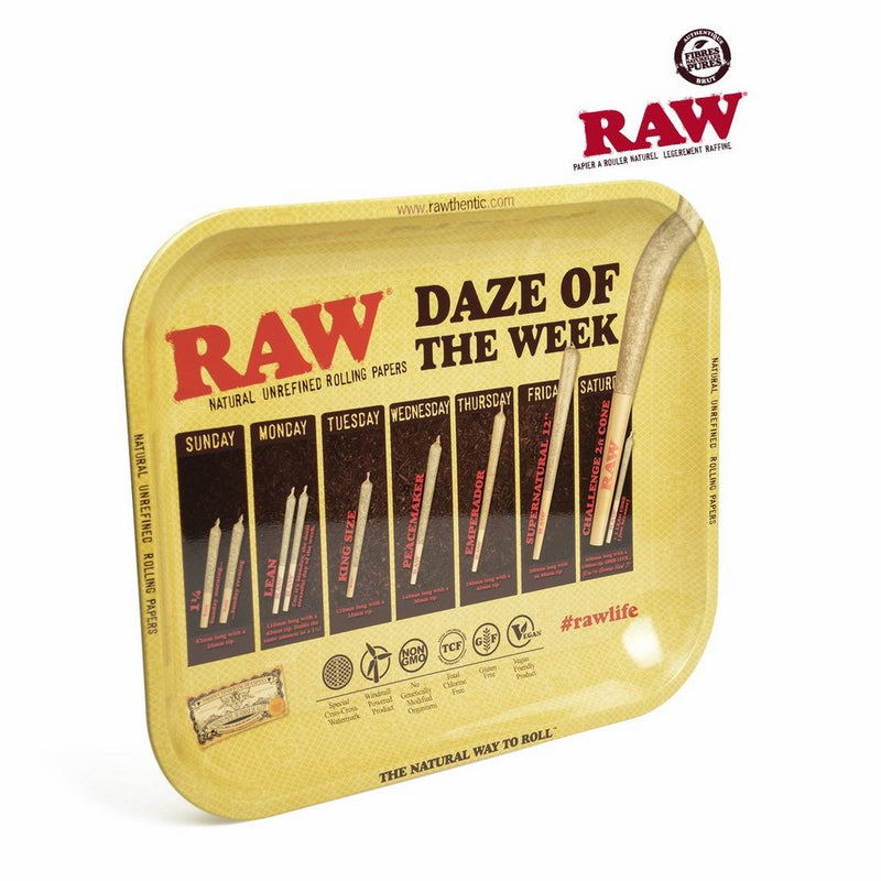 RAW Daze Of The Week Metal Rolling Tray (Large 13.5"x11")