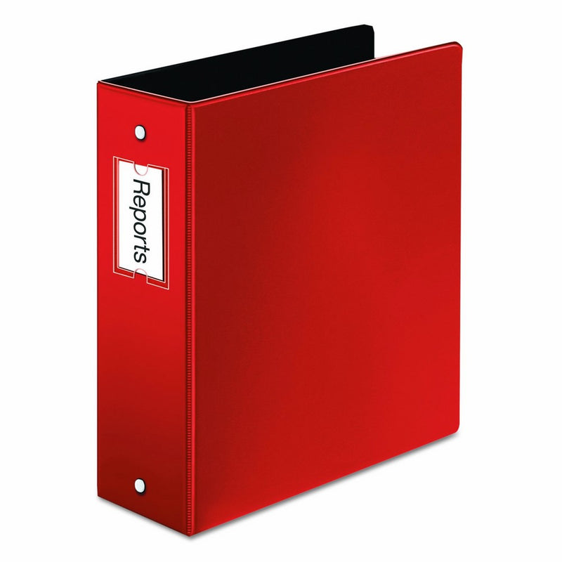 Cardinal Premier Easy Open Locking Round Ring Binder, 3-Inch, Red with Label Holder(18848)
