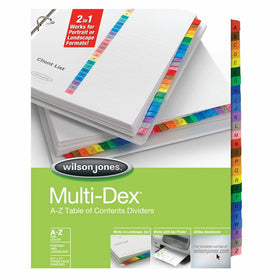 Wilson Jones MultiDex Index Dividers, A to Z, 26 Tabs per Set, Letter Size, Multi-Color (W90203B)