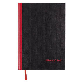 Black n' Red Casebound Hardcover Notebook, 11-3/4" x 8-1/4", Black/Red, 96 Ruled Sheets (D66174)