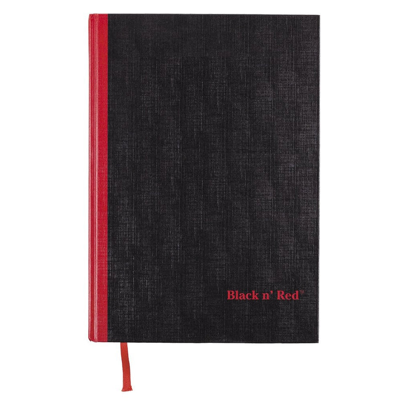 Black n' Red Casebound Hardcover Notebook, 11-3/4" x 8-1/4", Black/Red, 96 Ruled Sheets (D66174)
